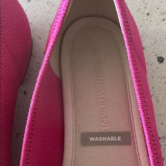 ANTONIO MELANI Vibrant Pink Textile Flats Slip On Casual Chic Shoes Size 6 EUC - Picture 9 of 12